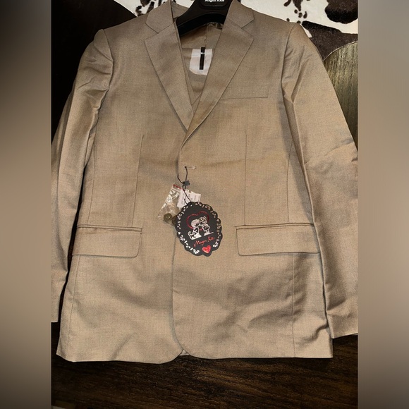 NWT Boy’s Khaki Sz. 14 Magen Kids 3 Pc. Suit - Picture 1 of 17